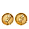 Chanel CC Gold Plated Textured Round Clip On Earrings Secondhand