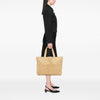 Secondhand Saint Laurent Raffia Embroidered Logo Tote