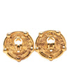 Chanel CC Gold Plated Round Clip On Earrings Secondhand