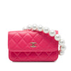 Secondhand Chanel Quilted Lambskin Maxi Pearls Clutch With Chain