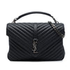Saint Laurent Large Chevron Sheepskin Monogram College Satchel Secondhand