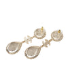 Secondhand Chanel CC Gold Plated Strass and Faux Pearl Drop Push Back Earrings