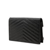 Saint Laurent Grain De Poudre Cassandre Monochrome Envelope Chain Wallet Secondhand