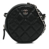 Chanel CC Quilted Caviar Round Clutch With Chain Secondhand