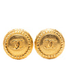 Secondhand Chanel Gold Plated CC Round Clip On Earrings