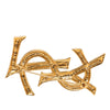 Saint Laurent Gold Plated Cassandre Pin Brooch Secondhand