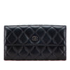 Chanel Quilted Lambskin Flap Long Wallet Secondhand