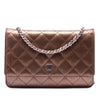 Chanel CC Quilted Striated Metallic Patent Wallet on Chain Secondhand
