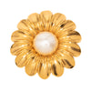 Chanel Gold Plated Faux Pearl Daisy Brooch Secondhand
