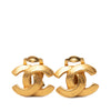 Chanel Gold Plated CC Clip On Earrings Secondhand