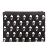 Saint Laurent Canvas Skull Print Zip Clutch Secondhand