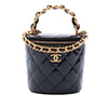 Chanel Quilted Patent Afternoon Tea Top Handle Vanity Case with Chain Secondhand