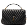 Secondhand Saint Laurent Large Chevron Sheepskin Monogram College Satchel