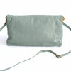 Balenciaga Giant Clutch with shoulder strap in aqua green leather