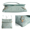 Balenciaga Giant Clutch with shoulder strap in aqua green leather