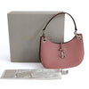 Half Moon handbag in pink leather