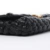 Bottega Veneta Leather Woven Rumple Desiree Shoulder Bag in Black Secondhand