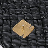 Bottega Veneta Leather Woven Rumple Desiree Shoulder Bag in Black Secondhand