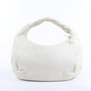 Bottega Veneta Intrecciato Hobo Leather Shoulder bag in White Secondhand
