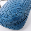 Secondhand BOTTEGA VENETA Intrecciato Leather Chain Crossbody Bag in Blue