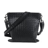Bottega Veneta VN Intrecciato Leather Crossbody Messenger Bag in Black Secondhand