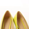 Bottega Veneta Leather Pointed Heels in Yellow, Size 37 EU Secondhand