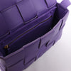 Bottega Veneta Maxi Intrecciato Cassette Leather Shoulder Bag in Purple Secondhand