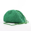 Bottega Veneta The Pouch Mini Raffia x Leather Crossbody bag in Green Secondhand
