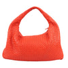 Bottega Veneta Intrecciato Hobo Leather Shoulder Bag in Red Secondhand