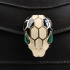 BVLGARI Serpenti Forever Leather Chain Shoulder Bag in Black Secondhand
