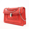 BVLGARI Serpenti Forever Patent Leather Chain Shoulder Bag in Red Secondhand