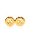 Chanel CC Gold Plated Round Clip On Earrings Secondhand