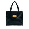 Ferragamo Croc Embossed Leather Vara Bow Satchel Secondhand