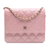 Secondhand Chanel CC Square Quilted Iridescent Caviar Wallet on Chain
