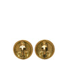 Chanel CC Gold Plated Round Clip On Earrings Secondhand