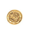 Chanel Gold Plated 31 Rue Cambon Medallion Pin Brooch Secondhand