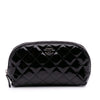 Secondhand Chanel CC Quilted Patent Cosmetic Pouch