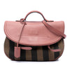 Secondhand Fendi Pequin Canvas and Leather Top Handle Bag