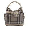 Burberry Medium Smoke Check Coated Canvas Walden Belted Hobo Secondhand