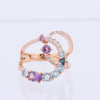 Secondhand Collection Privée Diamond Ring in Multicolor K18PG 5.3g 129 S008 D026