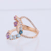 Secondhand Collection Privée Diamond Ring in Multicolor K18PG 5.3g 129 S008 D026