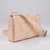 Bottega Veneta Maxi Intrecciato Cassette Leather Shoulder Bag in Powder Beige Secondhand
