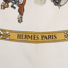 Hermès Carré 90 "LA PROMENADE DE LONGCHAMPS" 100% Silk Scarf in Ecru Secondhand