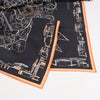 Hermès Carré 90 "COMPLICATION EQUESTRE" 100% Silk Scarf in Black Secondhand
