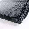 Saint Laurent Paris Sunset Mock Croc Shoulder Bag in Black Secondhand