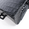 Balenciaga Hourglass Mock Croc Shoulder bag in Black Secondhand