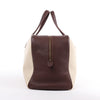 HERMES Victoria 43 Taurillon x Toile Travel Bag in Brown x Beige Secondhand