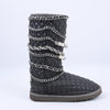 Philipp Plein Leather Ankle Boots Silver Metal Accessories with Skull Chains, Size 37 EU Secondhand