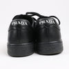 PRADA Logo Leather Sneakers in Black × White 1E282N, Size 37.5 EU Secondhand