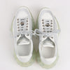 Jimmy Choo Diamond Leather Sneakers in White x Silver, Size 38 EU Secondhand